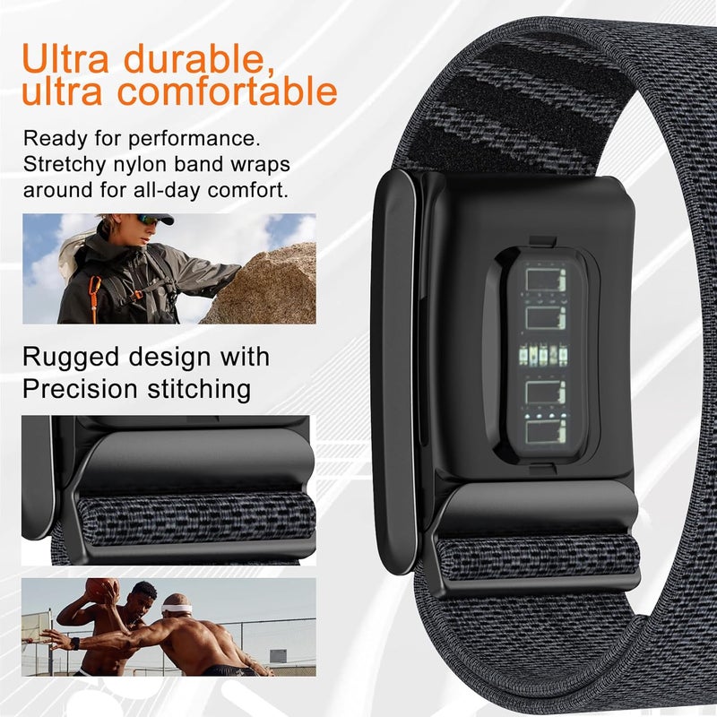 surundo Nylon Sport Band Compatible with Whoop Band 4.0 Strap Men Women with Bumper Case, Breathable Nylon Adjustable Waterproof Replacement Wristbands Straps for Whoop 4.0 - Image 3